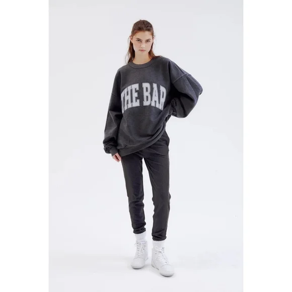 Women's The Bar Sweatshirt L Gray Varsity - Picture 1 of 8